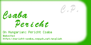 csaba pericht business card